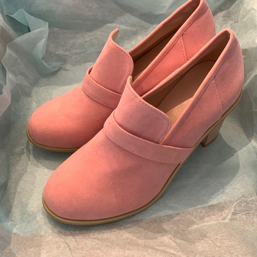 Women’s Solid Thick Heel Elegant High Heel Cute Work Slip-On Boots size 9